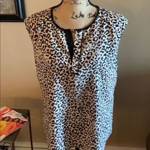 NWT KENAR XL Sleeveless Leopard Print Blouse